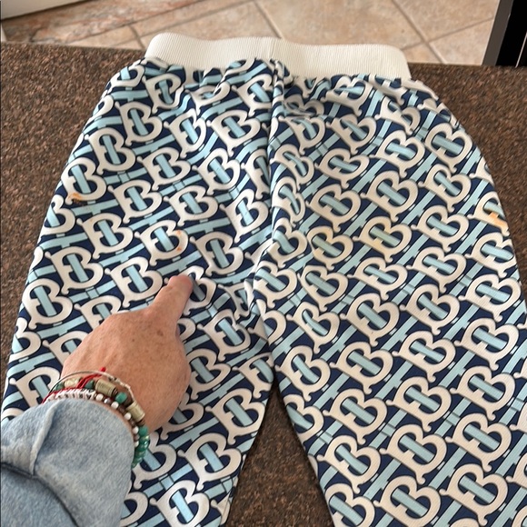 Burberry Boys/Girls Casual BLUE WHITE Monogram B Joggers-6/7 - Picture 16 of 16